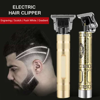 Професионална електрическа Самобръсначка, тример за оформяне на брада за мъже, машина за подстригване на коса, безжична машина за подстригване на коса фризьорски салон за оформяне на брада Изображение