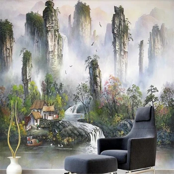 beibehang Потребителски мащабна фотообои тапети и в китайски стил пейзаж живопис дизайн на стени papel de parede 3d para sala Изображение
