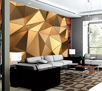 wellyu papel de parede para quarto Потребителски тапети 3d абстрактно пространство на сградата местен златен полигональный топка TV papel pintado Изображение